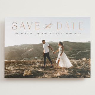 Classic Lettering Foil-Pressed Grand Save The Date Cards