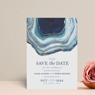 Gilt Agate Foil-Pressed Save the Date Petite Cards