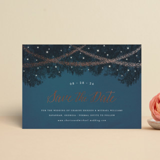Strands Of Lights Foil-Pressed Save the Date Petite Cards