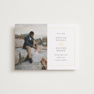 Bianca Foil-Pressed Save the Date Petite Cards