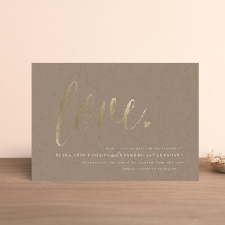 Charming Love Foil-Pressed Save the Date Petite Cards