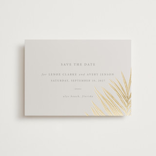 Gilded Palm Foil-Pressed Save the Date Petite Cards
