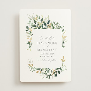 Garden Serenity Foil-Pressed Save The Date Cards
