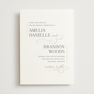 Flourish Foil-Pressed Save The Date Cards