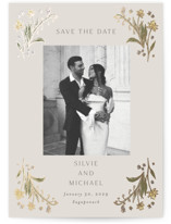 Parisian Garden Foil-Pressed Save The Date Cards