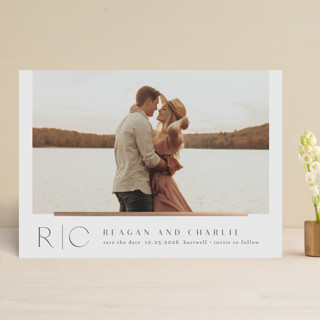 Modern bar Foil-Pressed Save The Date Cards