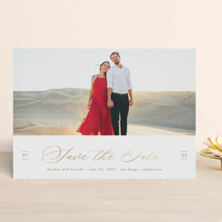Understated Foil-Pressed Save The Date Cards