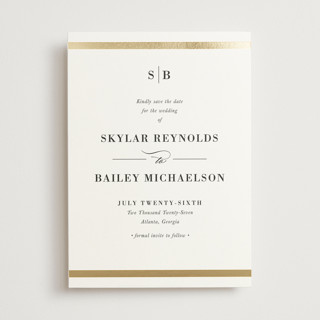 Classic monogram Foil-Pressed Save The Date Cards
