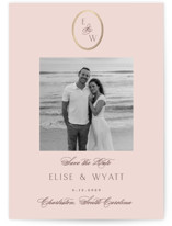 Scallop Monogram Foil-Pressed Save The Date Cards