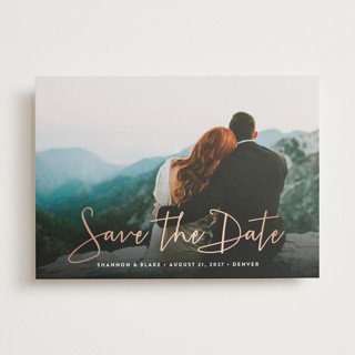Stylish Script Foil-Pressed Save The Date Cards