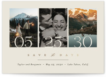 Simple Trio Foil-Pressed Save The Date Cards
