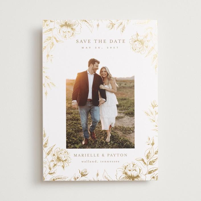 Wildflower Date FoilPressed Save The Date Cards by Chris Griffith Minted