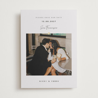 heart pin Foil-Pressed Save The Date Cards