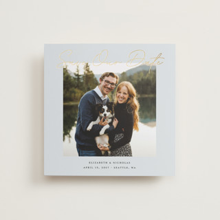 Square Portrait Foil-Pressed Save The Date Cards