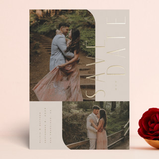 Swept Foil-Pressed Save The Date Cards