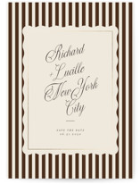 Stripe Frame Foil-Pressed Save The Date Cards