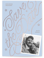 Swirl Foil-Pressed Save The Date Cards