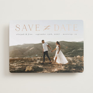 Classic Lettering Foil-Pressed Save The Date Cards