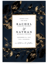Midnight Vines Foil-Pressed Save The Date Cards