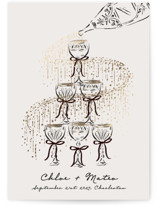 Sparkling Champagne Tower Foil-Pressed Save The Date Cards