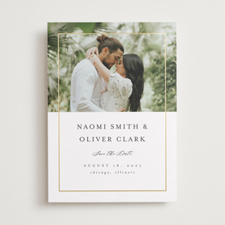 Gilded frame Foil-Pressed Save The Date Cards