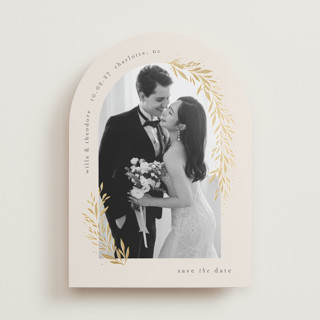 Garland Arch Foil-Pressed Save The Date Cards