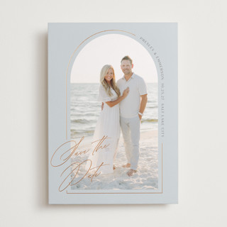 subtle shimmer Foil-Pressed Save The Date Cards