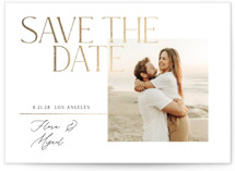 Delicate Headline Foil-Pressed Save The Date Cards