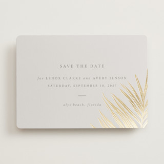 Gilded Palm Foil-Pressed Save The Date Cards