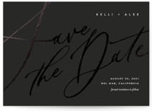 Brush Script Foil-Pressed Save The Date Cards