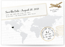 A Faraway Destination Foil-Pressed Save The Date Cards