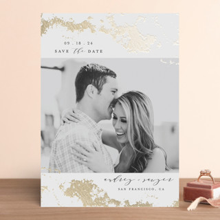 Aerial Foil-Pressed Save The Date Cards