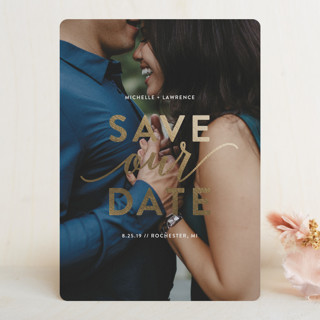Our Script Foil-Pressed Save The Date Cards