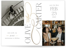 Lovely Foil-Pressed Save The Date Cards