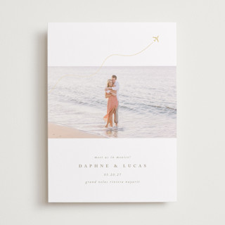 Flight Path Foil-Pressed Save The Date Cards