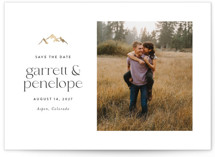 Minimal Mountain Foil-Pressed Save The Date Cards