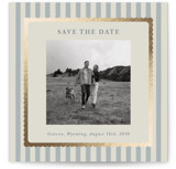 Coastal Stripe Foil-Pressed Save The Date Cards