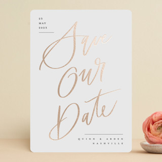 Lettered sign Foil-Pressed Save The Date Cards