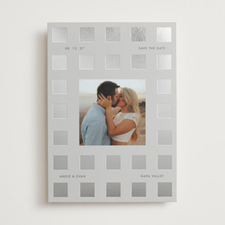 simple check Foil-Pressed Save The Date Cards