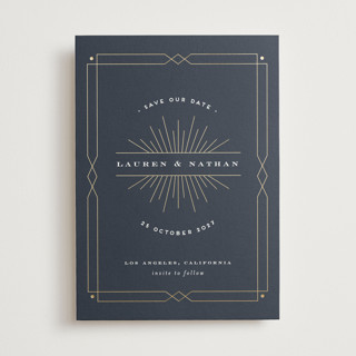 Vintage Glam Foil-Pressed Save The Date Cards
