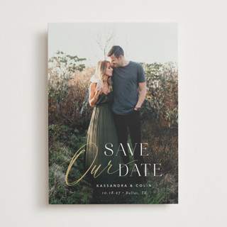 Poetic Foil-Pressed Save The Date Cards