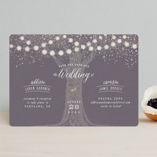 Garden Lights Foil-Pressed Save The Date Cards