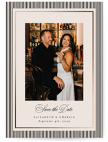 Striped Elegance Foil-Pressed Save The Date Cards