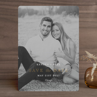 Latitude Foil-Pressed Save The Date Cards