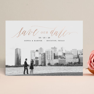 Modern Couple Foil-Pressed Save The Date Cards