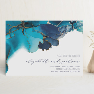 Modern Tide Pools Foil-Pressed Save The Date Cards