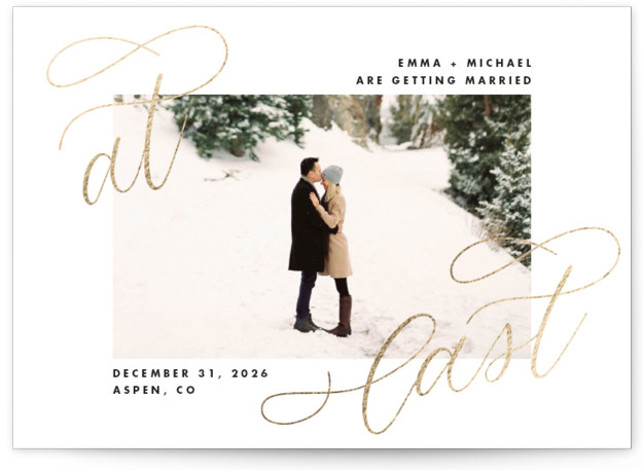 At long last Foil-Pressed Save The Date Cards