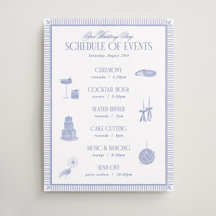 Embroidered Schedule Signs by Jenna Holcomb | Minted