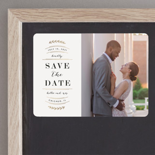 Elegant Announcement Foil-Pressed Save the Date Magnets
