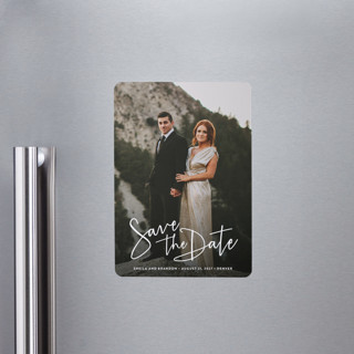 Stylish Script Save The Date Magnets